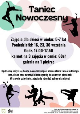 Warszawa Wydarzenie Inne wydarzenie Taniec nowoczesny dla dzieci 5-7lat