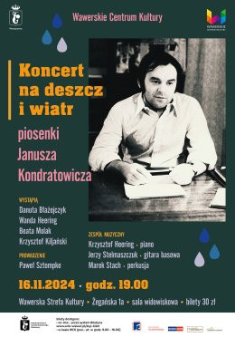 Warszawa Wydarzenie Koncert Koncert na Deszcz i Wiatr, Piosenki Janusza Kondratowicza