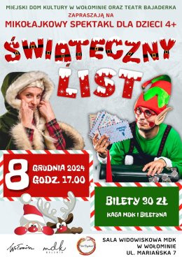 Wołomin Wydarzenie Inne wydarzenie Teatr Bajaderka "Świąteczny list"