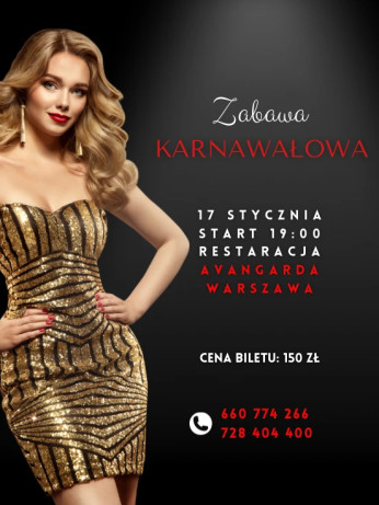 Warszawa Wydarzenie Inne wydarzenie Zabawa Karnawałowa w Restauracji Avangarda