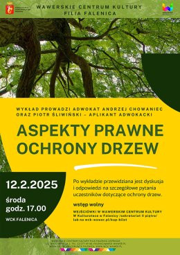 Warszawa Wydarzenie Inne wydarzenie Wykład "Aspekty prawne ochrony drzew" w WCK Falenica