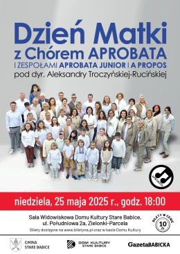 Zielonki-Parcela Wydarzenie Koncert Dzień Matki z Chórem Aprobata i zespołami Aprobata Junior i A propos