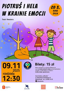 Warszawa Wydarzenie Inne wydarzenie Teatr Kwatera „Piotruś i Hela w Krainie Emocji”