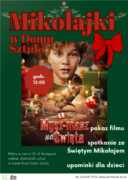 Warszawa Wydarzenie Film w kinie "Mysz-masz na święta" + spotkanie ze Świętym Mikołajem