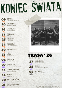 Warszawa Wydarzenie Koncert Koniec Świata - Trasa '26