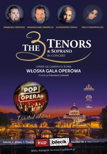 Warszawa Wydarzenie Koncert The 3 Tenors &amp; Soprano - Włoska Gala Operowa